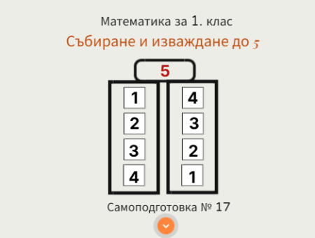 Самоподготовка № 17. Събиране и изваждане до 5